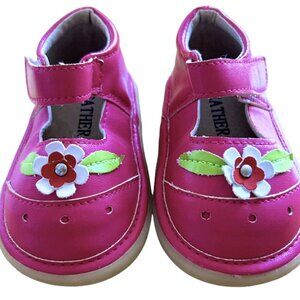 NWOT Pink Leather Early Walker Squeaker Shoes Size EU 20 (4.5 Infant)